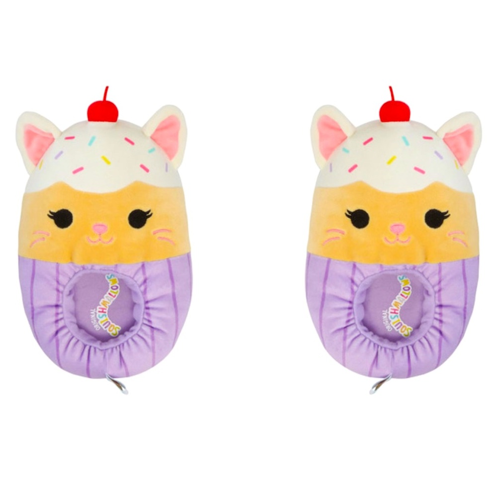 Squishmallows Vanilla Cupcake Cat Plush Women's Slippers Size 7/8